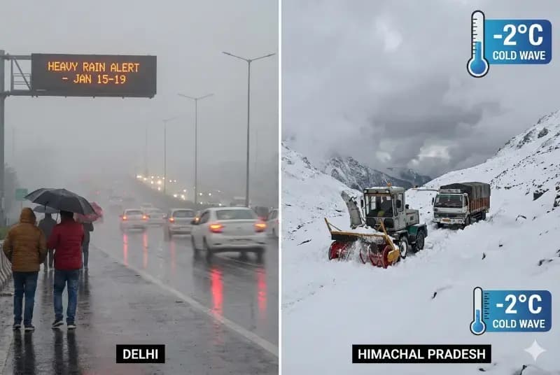 Weather Update 2026: 19 जनवरी तक भारी बारिश और बर्फबारी का अलर्ट, इन राज्यों में 'सीवियर कोल्ड वेव' की चेतावनी